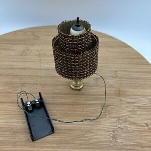 Dollhouse Battery Operated Two Tier Bronze Color Lamp Miniature Not Tested
